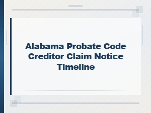 Alabama Probate Code: Creditor Claim Notice and Filing Timeline Requirements